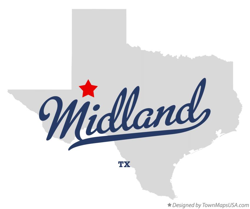 Map of Midland, TX, Texas