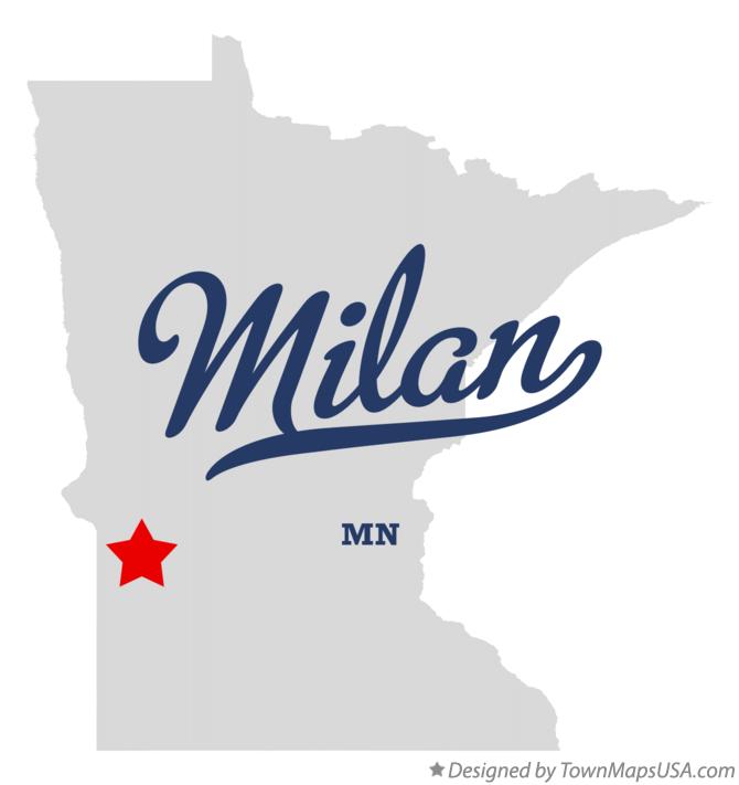 Map of Milan, MN, Minnesota