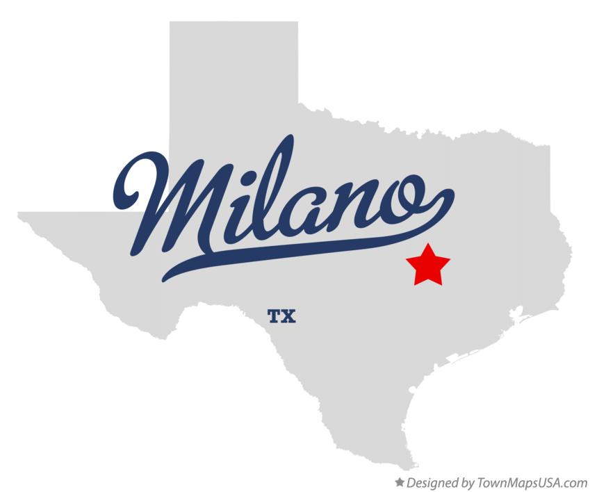 Map of Milano, TX, Texas