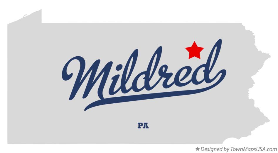 Map of Mildred, PA, Pennsylvania