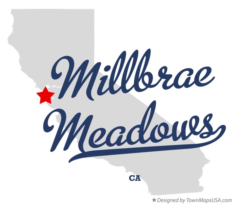 Map of Millbrae Meadows, CA, California