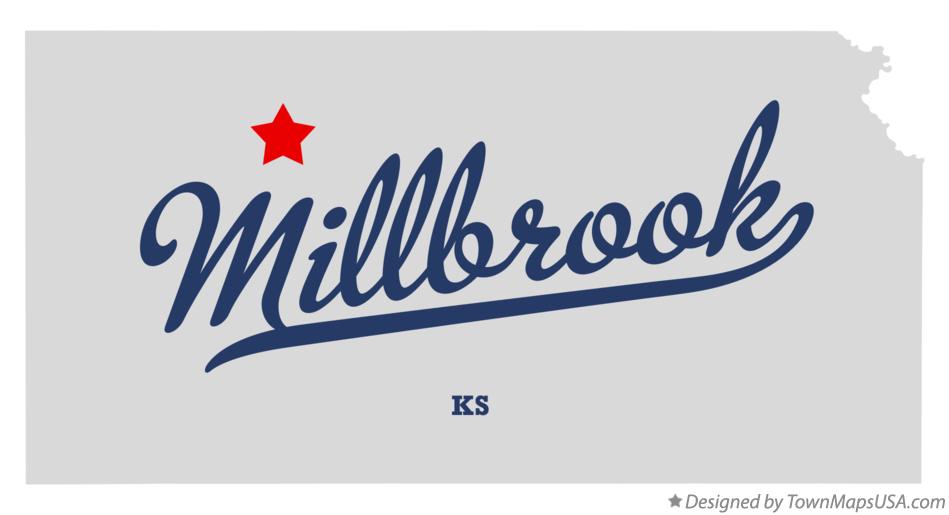 Map of Millbrook, KS, Kansas