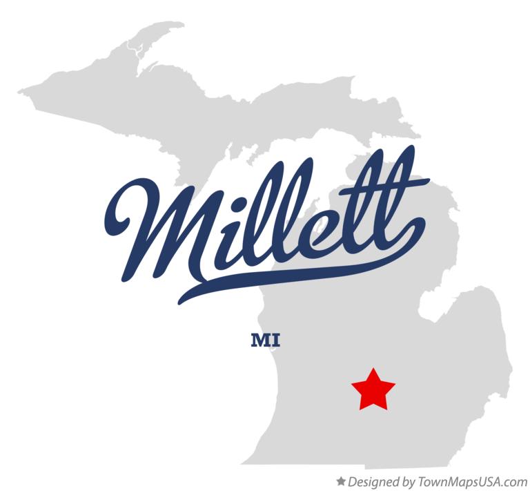 Map of Millett, MI, Michigan