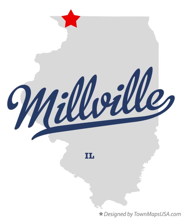 Map of Millville, IL, Illinois
