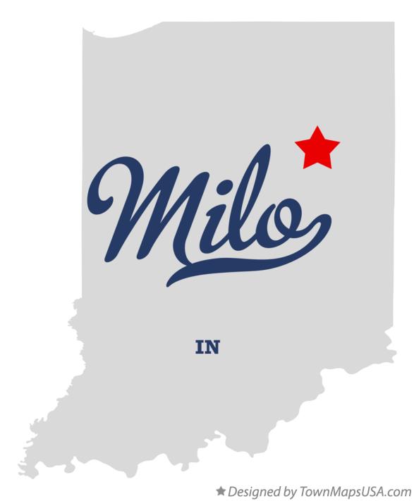 Map of Milo, IN, Indiana