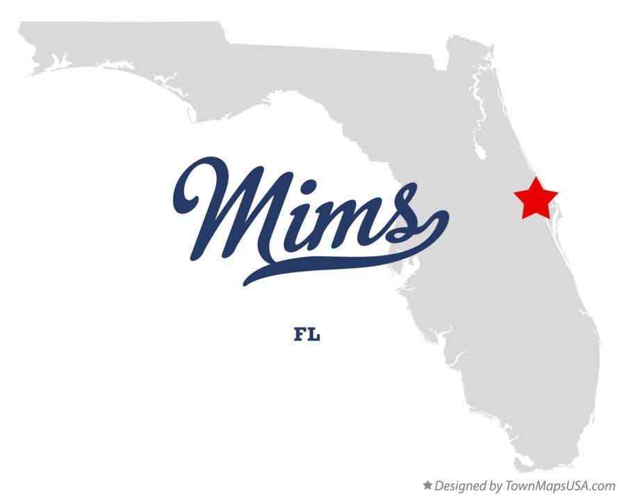 Map of Mims, FL, Florida