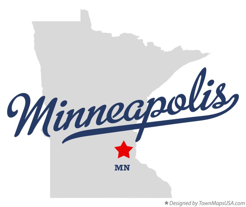 Minneapolis Minnesota On Map World Map Wall Sticker