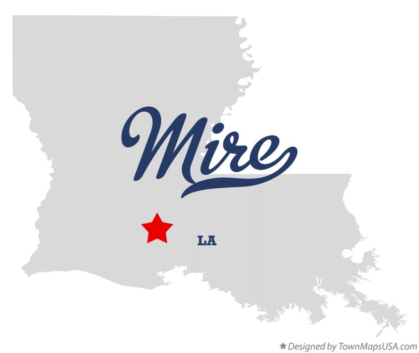 Map of Mire, LA, Louisiana