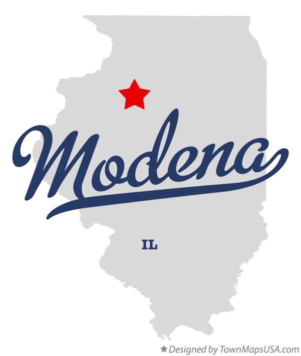 Map of Modena, IL, Illinois