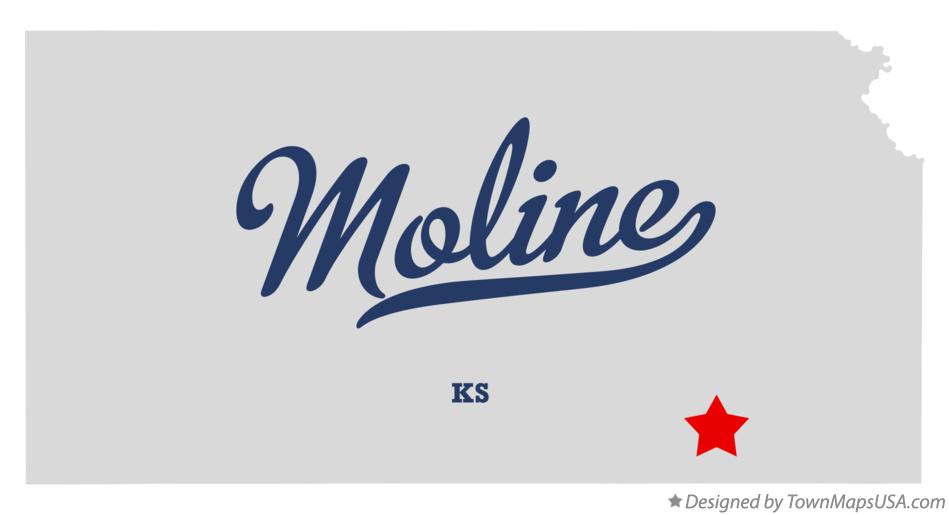 Map of Moline, KS, Kansas