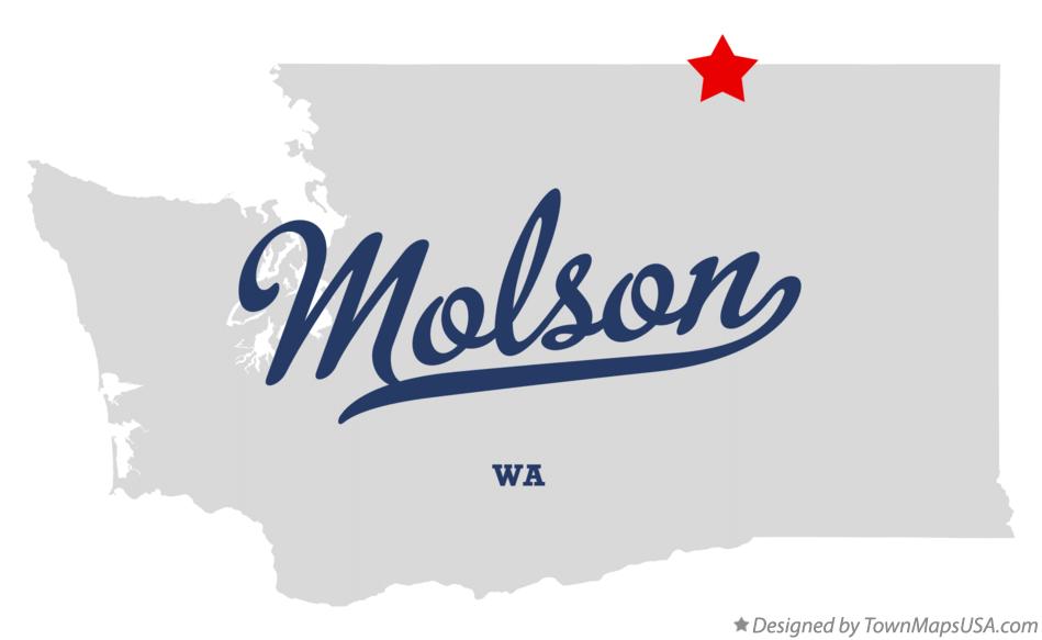 Map of Molson, WA, Washington
