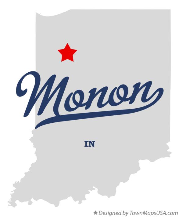 Map of Monon, IN, Indiana