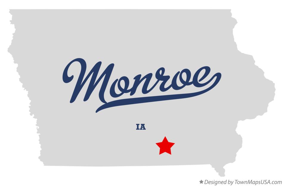 Map of Monroe, Monroe County, IA, Iowa