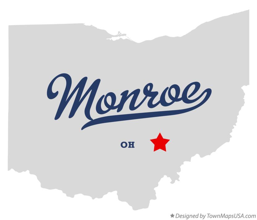 Map of Monroe, Perry County, OH, Ohio