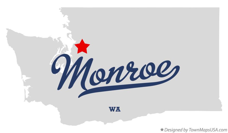 Map of Monroe, WA, Washington