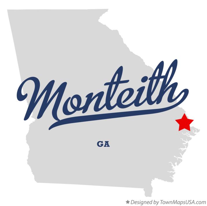 Map of Monteith, GA,