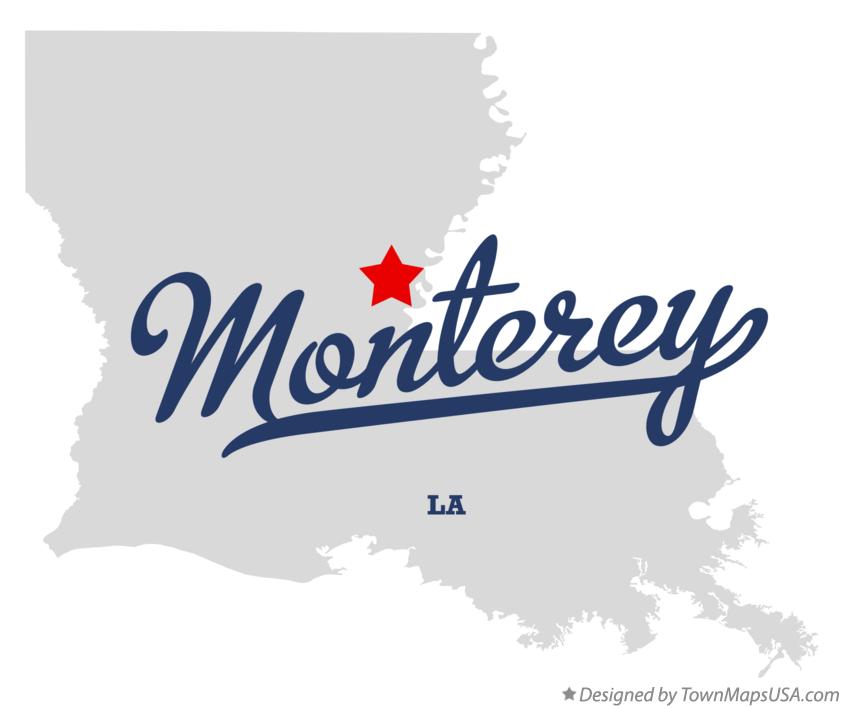 Map of Monterey, LA, Louisiana