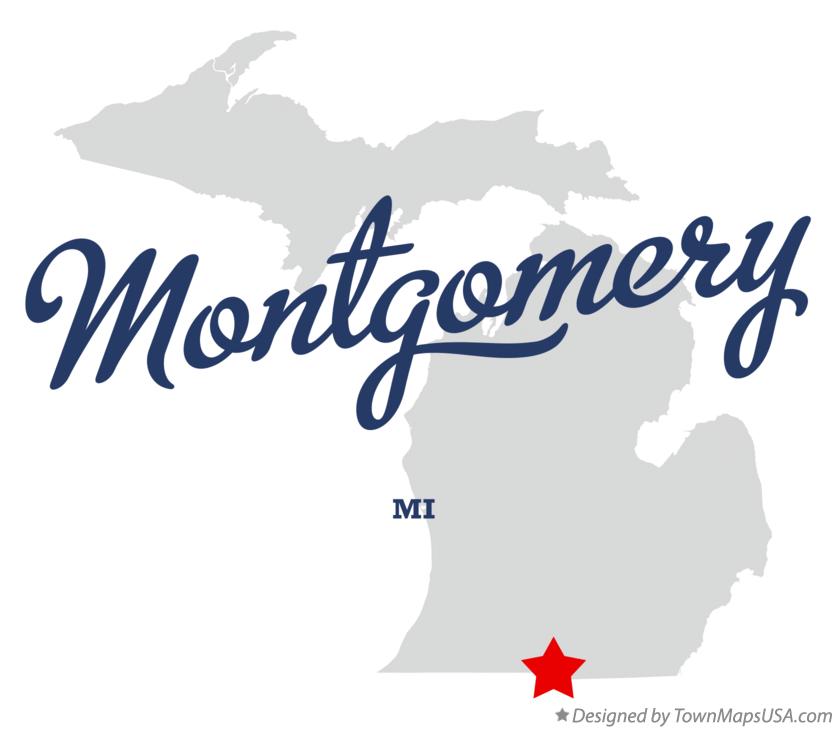 Map of Montgomery, MI, Michigan