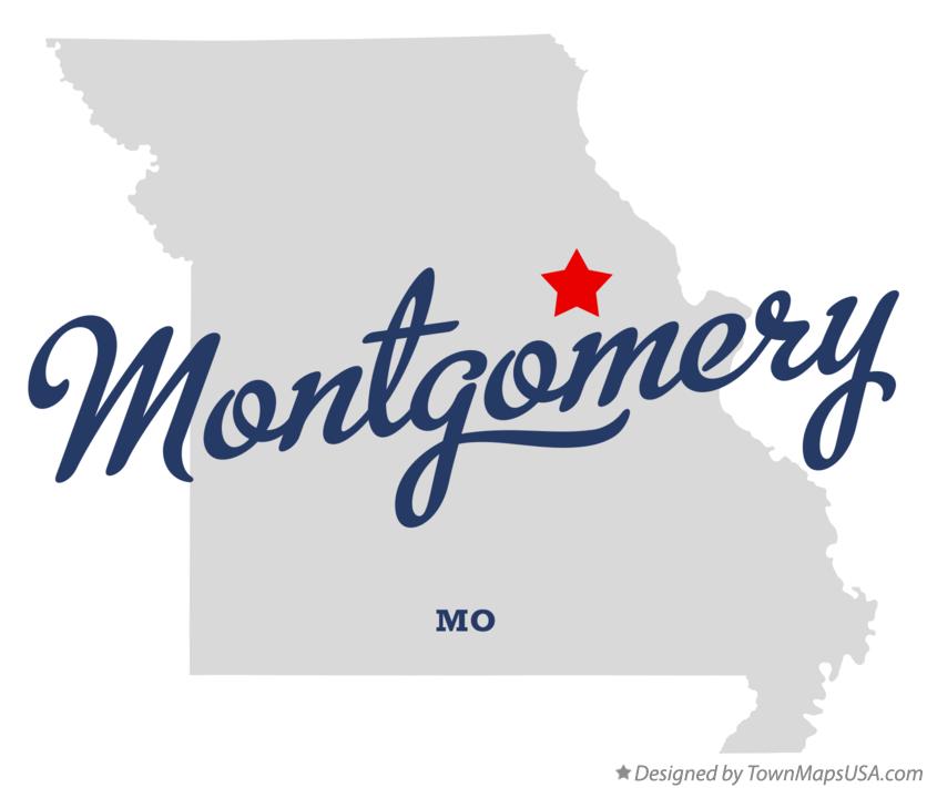 Map of Montgomery, Montgomery County, MO, Missouri