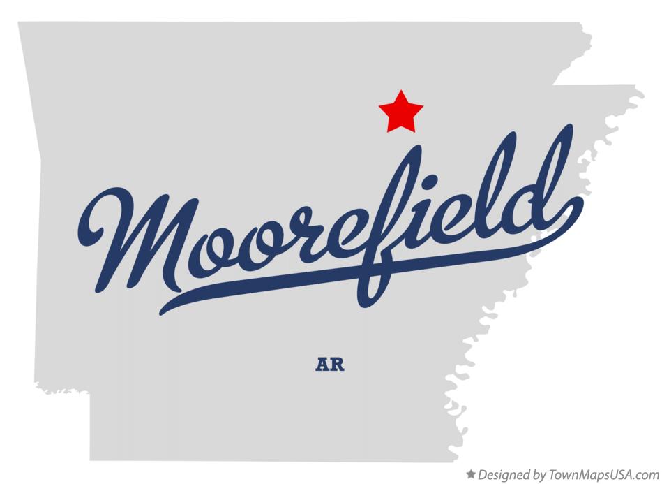 Map of Moorefield, AR, Arkansas