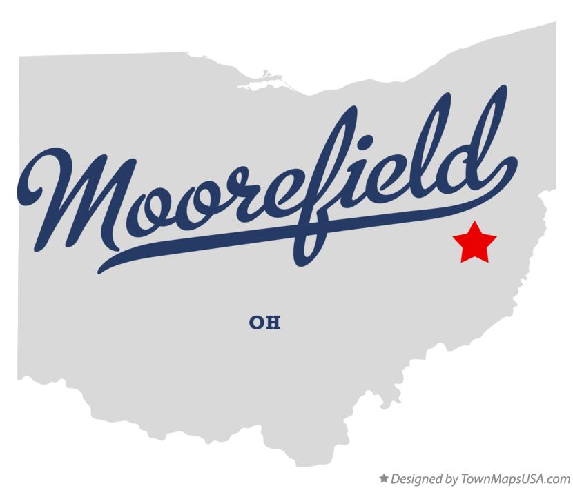Map of Moorefield, Harrison County, OH, Ohio