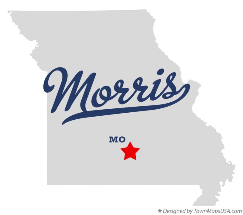 Map of Morris, Texas County, MO, Missouri