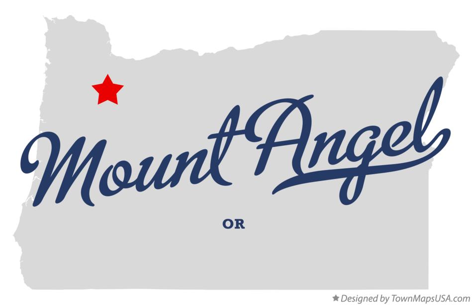 Map of Mount Angel, OR, Oregon