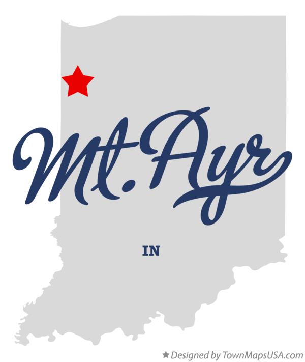 Map of Mt.Ayr, IN, Indiana
