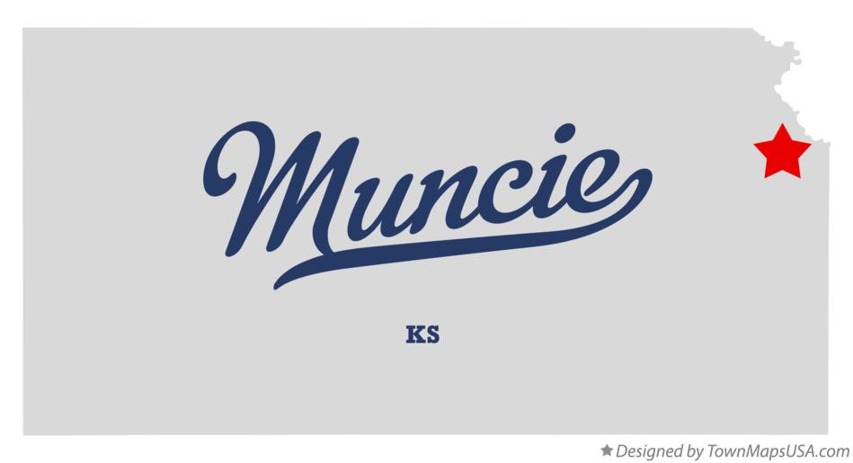 Map of Muncie, KS, Kansas