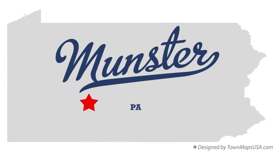 Map of Munster, PA, Pennsylvania