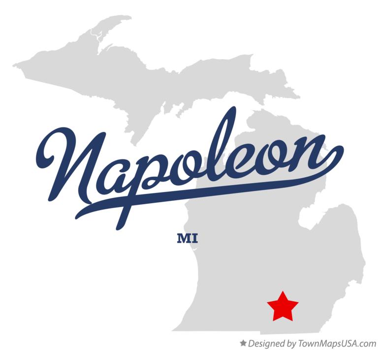 Map of Napoleon, MI, Michigan