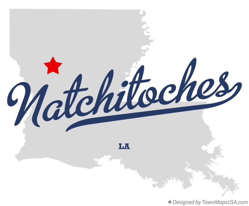 Map of Natchitoches, LA, Louisiana