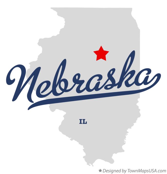 Map of Nebraska, IL, Illinois