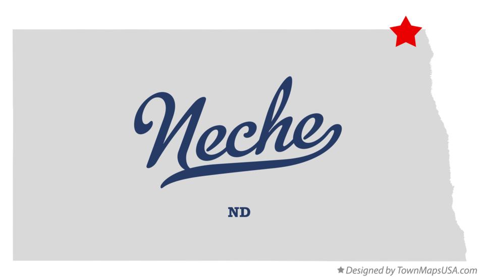Map of Neche, ND, North Dakota
