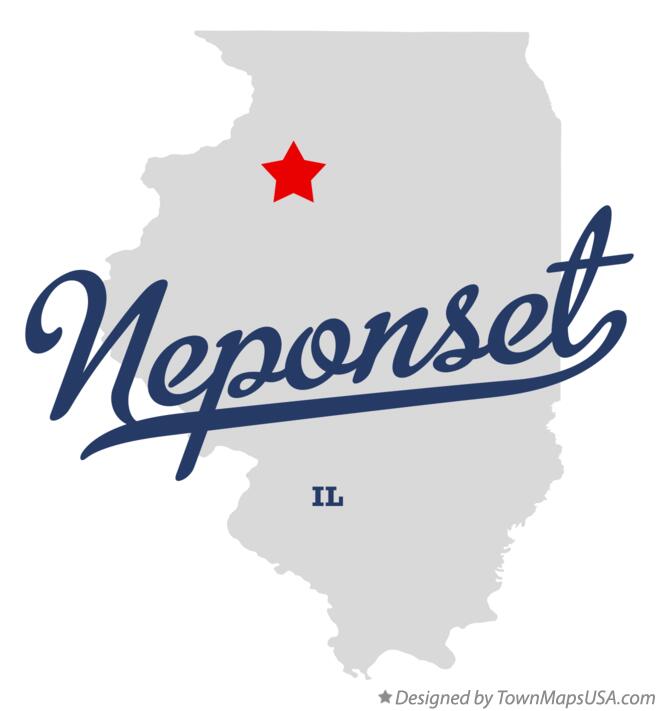 Map of Neponset, IL, Illinois