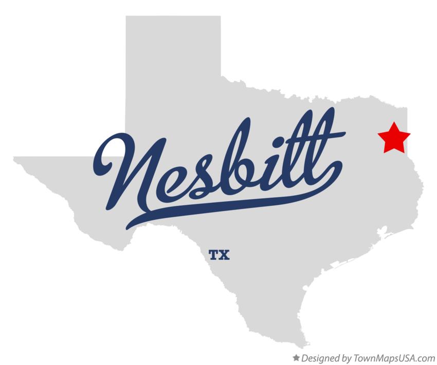 Map of Nesbitt, TX, Texas