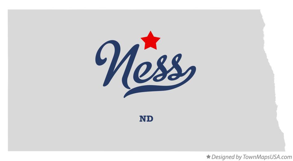 Map of Ness, ND, North Dakota