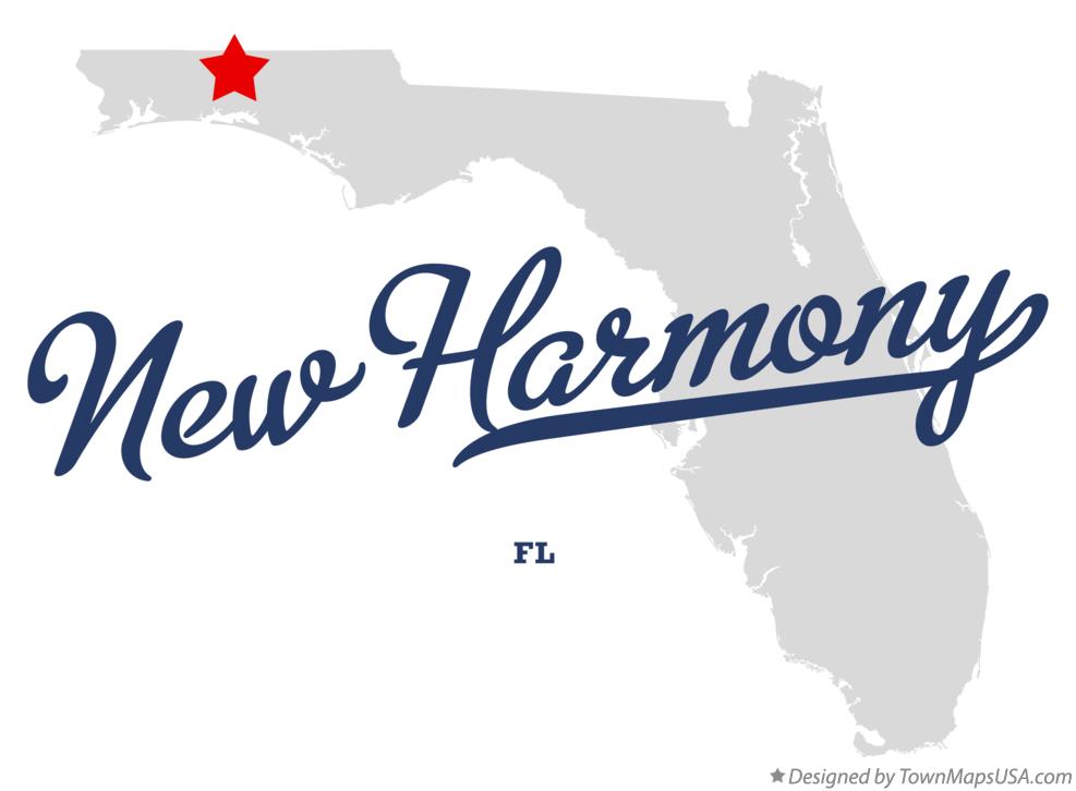 Map of New Harmony, FL, Florida