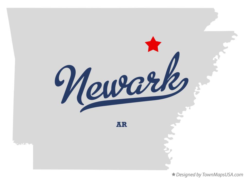 Map of Newark, AR, Arkansas