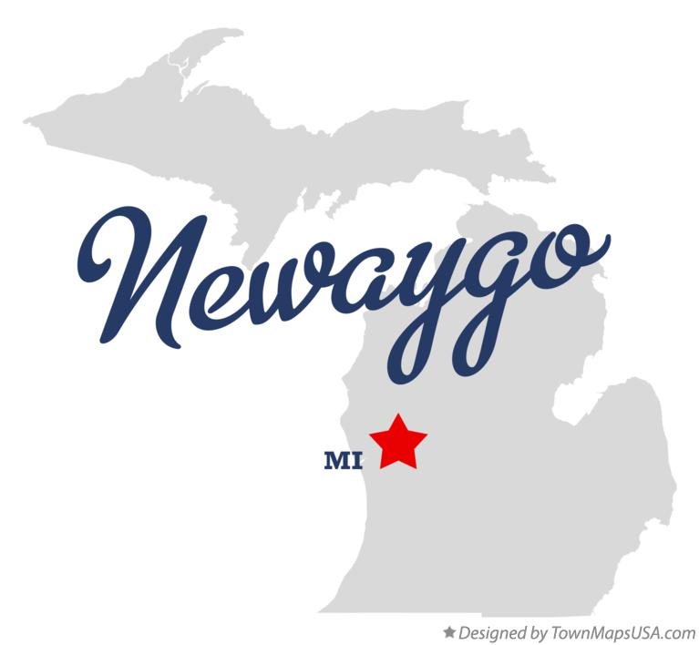 Map of Newaygo, MI, Michigan