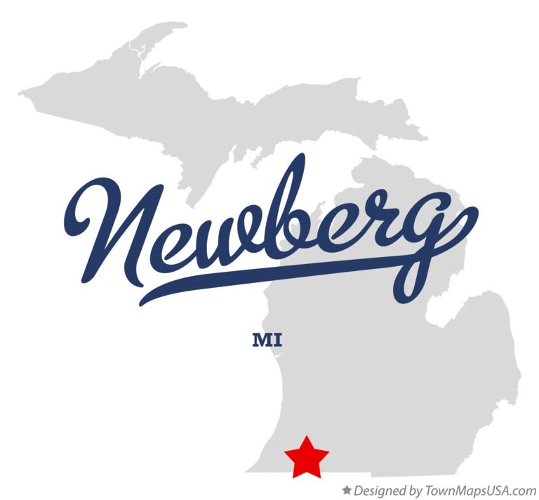 Map of Newberg, MI, Michigan