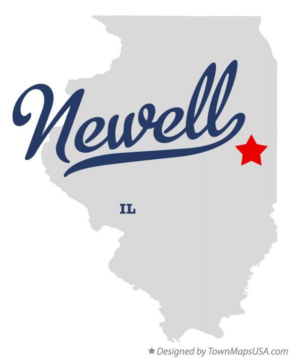 Map of Newell, IL, Illinois