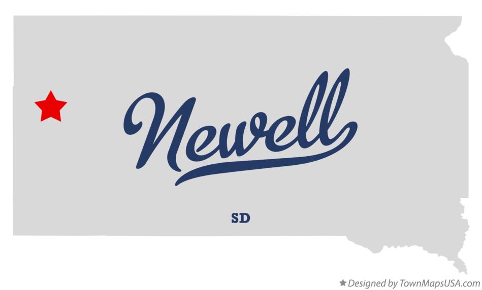Map of Newell, SD, South Dakota