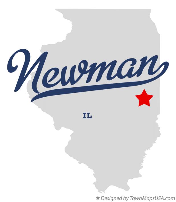 Map of Newman, IL, Illinois