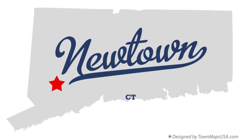 Map of Newtown, CT, Connecticut