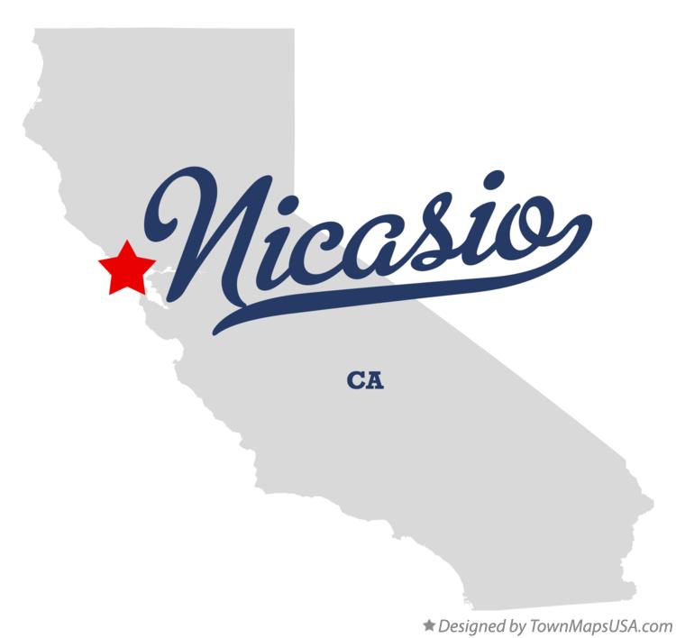 Map of Nicasio, CA, California
