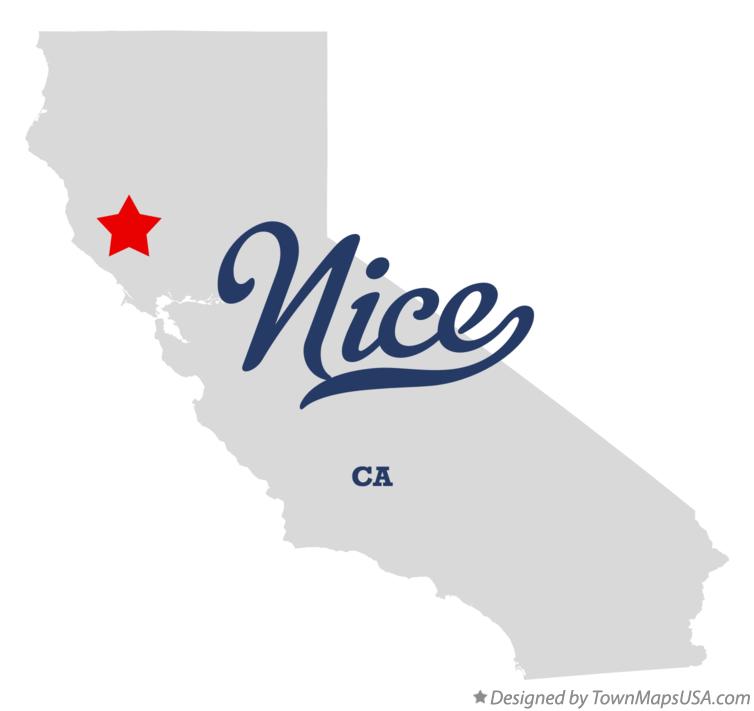 Map of Nice, CA, California