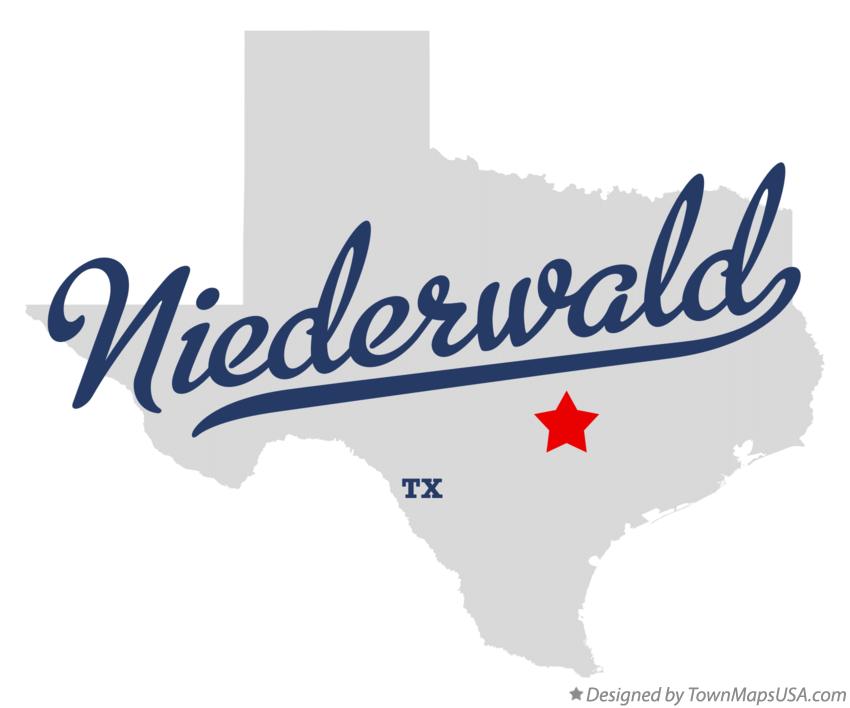 Map of Niederwald, TX, Texas