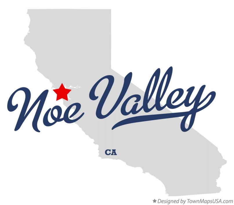 Map of Noe Valley, CA, California