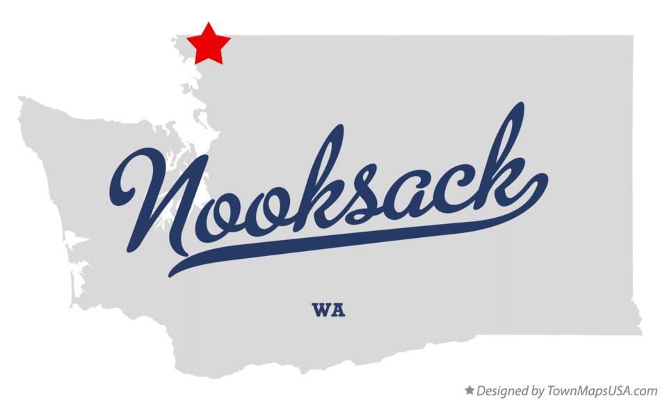 Map of Nooksack, WA, Washington
